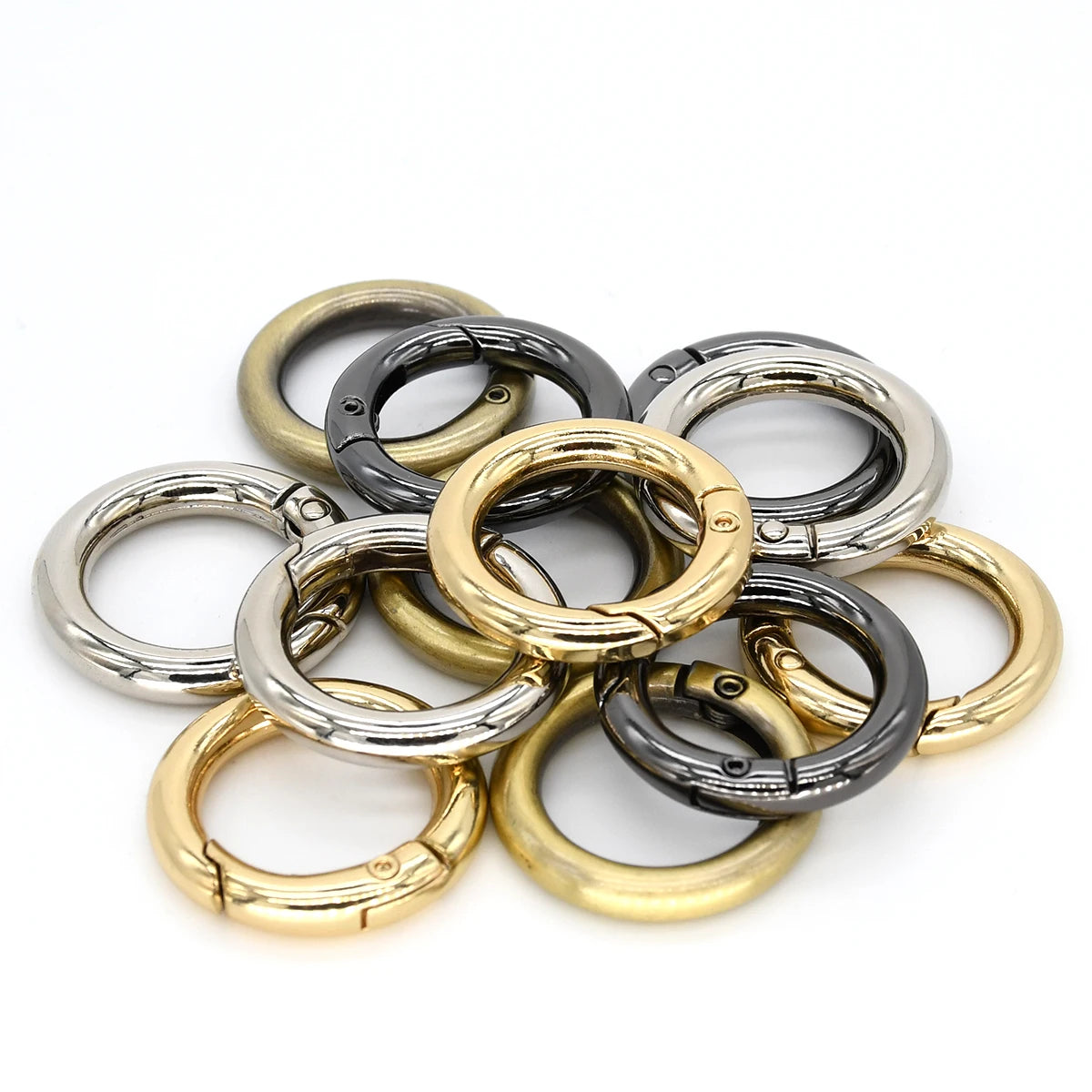 Metal spring gate O Ring Openable Keyring Leather Craft Bag belt strap buckle trigger snap clasp clip connector DIY accessory Quick Pick Grocers
