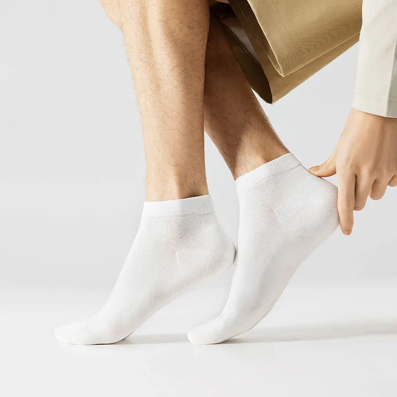 6Pairs High Quality Men Combed Cotton Socks Short Breathable Odor proof and antibacterial Business Spring Summer for Male sock Quick Pick Grocers