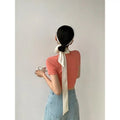 5x200cm Satin Silk Narrow Scarf Neckerchief Solid Neck Scarves Long Silk Thin Scarf Head Neck Hair Band Bag Ribbon Headbands DIY Quick Pick Grocers