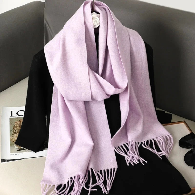 62Color Solid Women Winter Scarf Warm Thicken Cashmere Shawl Outdoor Fashion Luxury Tassels Pashmina Lady Wrap Windproof Scarves Econic Blanks
