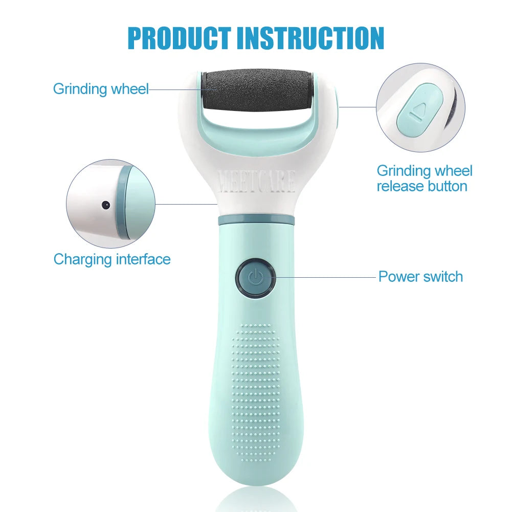 Electric Foot Grinder Auto Wireless Remove Dead Skin Calluses Cracks Hard Cracked skin Pedicure Tool Waterproof Foot Cleaner Econic Blanks