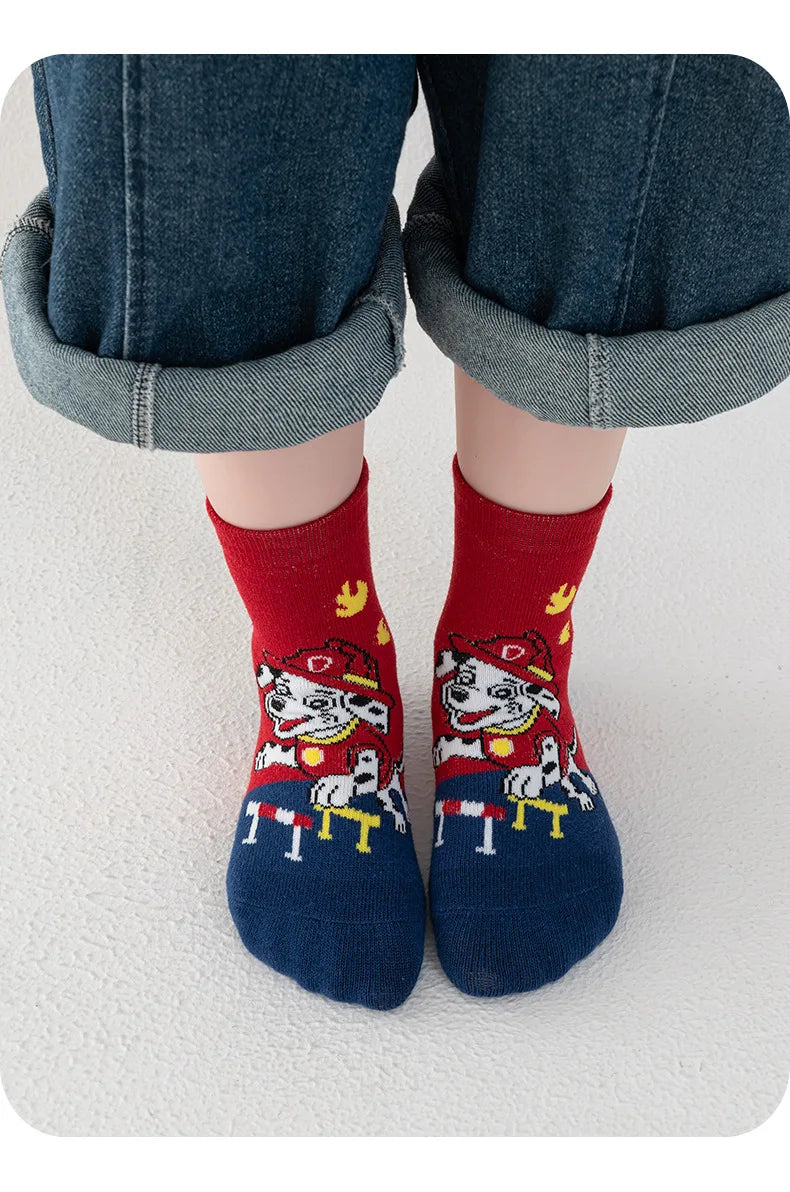 5 Pairs Paw Patrol Kids Socks Cotton Boys Cute Cartoon Socks for Children Baby Casual Socks Spring and Summer Boys Socks Quick Pick Grocers