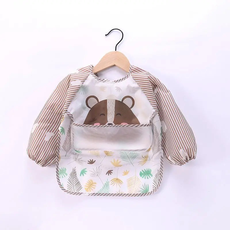 Waterproof EVA Full Sleeve Baby Bibs Children Apron Long Sleeve Feeding Smock Kids Eating Breastplate Infant Scarf Clothing Quick Pick Grocers
