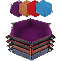 1pc Hexagonal Dice Tray and Miscellaneous Storage Box Board Game Dice Tray Accessories Leather Dice Tower Quick Pick Grocers