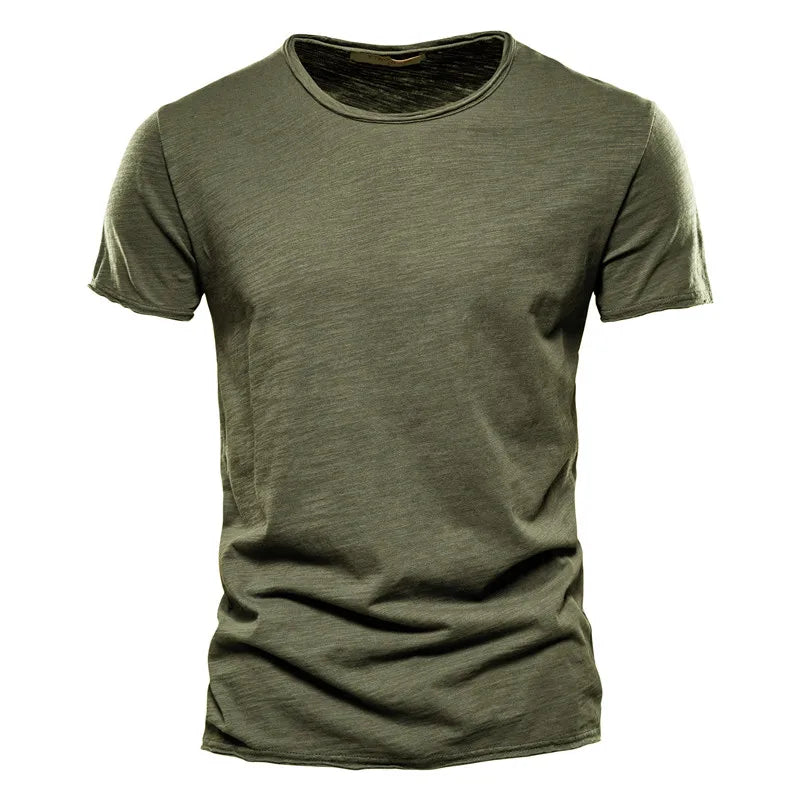 100% Cotton Men T-shirt Casual Soft Fitness Summer Thin T-shirts Men's Home Clothes O-Neck Short Sleeve Soild T Shirt for Men Quick Pick Grocers