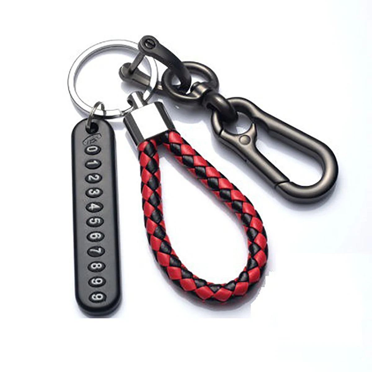 Trendy DIY Mobile Phone Number Plate Pendant Keychain for Men Punk Simple Woven Leather Rope Anti-lost Car Key Chain Accessories Econic Blanks