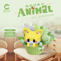 Cute dessert small animals potted bouquet cartoon doll panda puppy building block ornament children toys gift Quick Pick Grocers