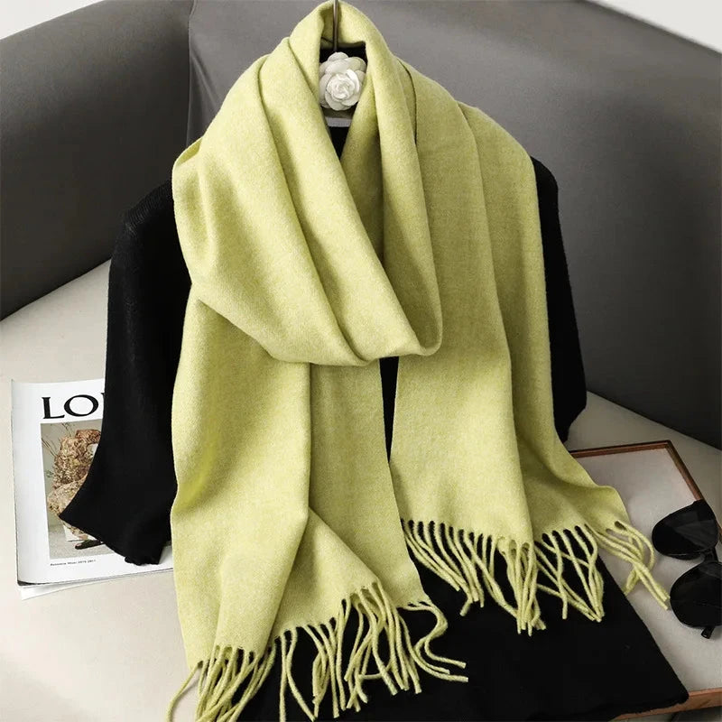 62Color Solid Women Winter Scarf Warm Thicken Cashmere Shawl Outdoor Fashion Luxury Tassels Pashmina Lady Wrap Windproof Scarves Econic Blanks