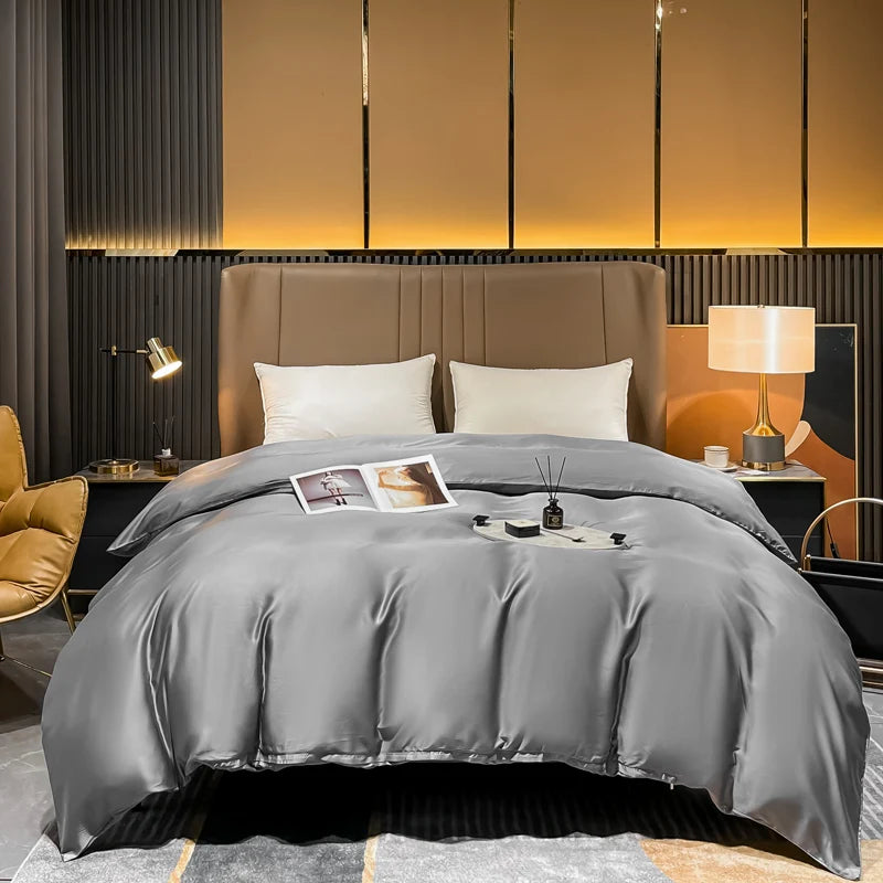 Natural Mulberry Silk Duvet Cover Comfortable Solid Color Quilt Cover Single Double King Size Comforter Cover Soft Skin Friendly Quick Pick Grocers
