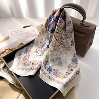 2025 New Fashion 70X70cmPrinted Women's Scarf Pashmina Silk Scarf Square Shawl Decorative Headband Neck Luxury Design Bandana Quick Pick Grocers