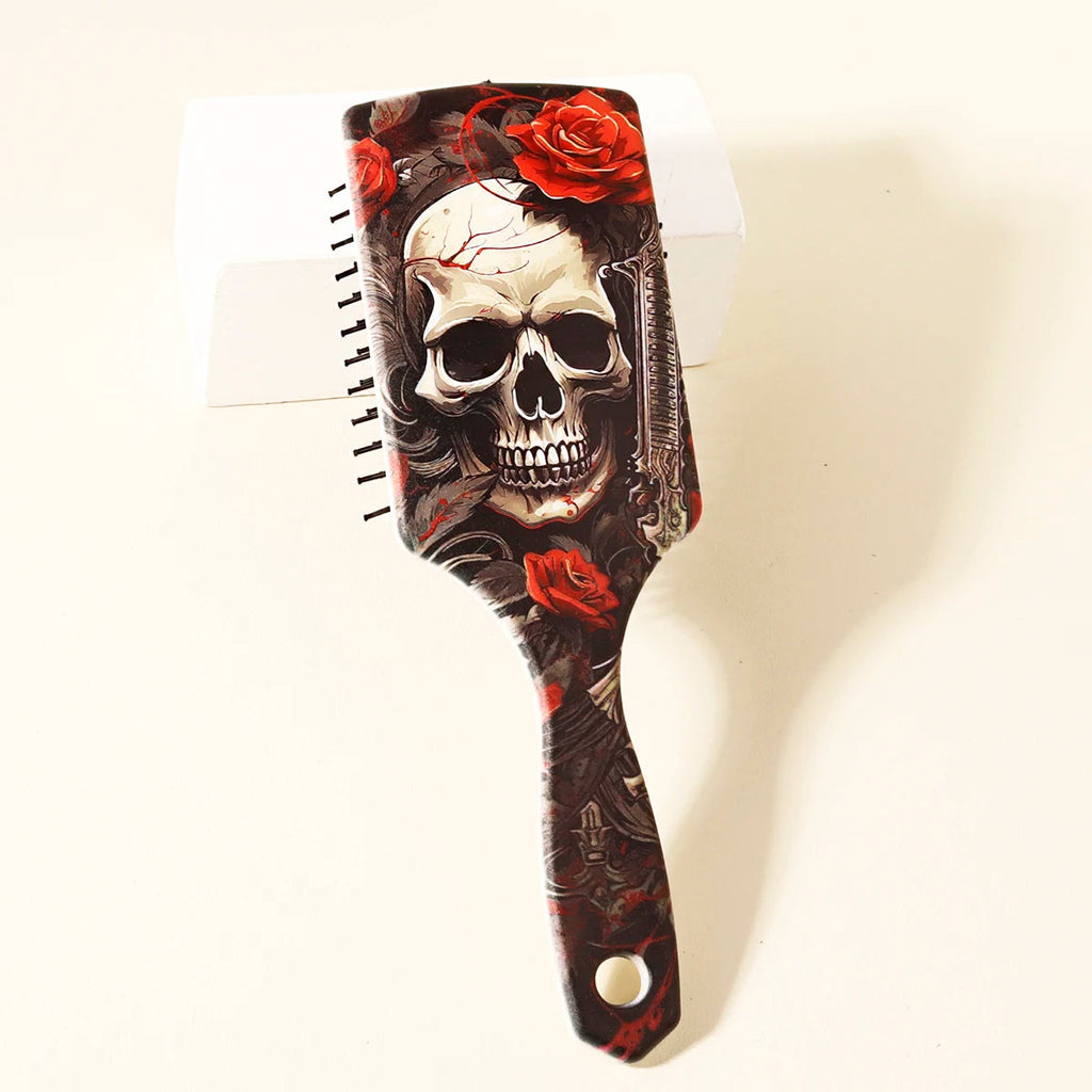 1piece skeleton and flower patterned air cushion comb - massage exfoliating comb, ABS plastic handle,Special for real hair wigs Quick Pick Grocers