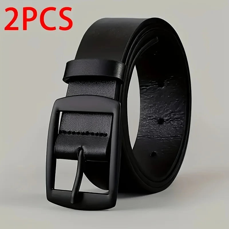 New Luxury Belt for Men PU Leather Belt Metal Pin Buckle High Quality Famous Brand Designer Waist Strap Belt for Jeans Plus Size Quick Pick Grocers