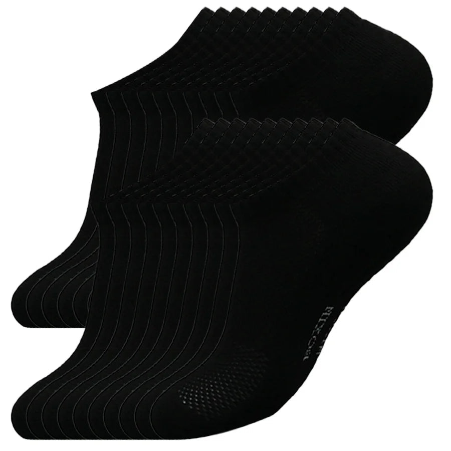 5/10/20 Pairs New Cool Men Black White Warm Socks Set Autumn Winter Male Solid Color Sport Short Socks For Men Dropshipping Quick Pick Grocers