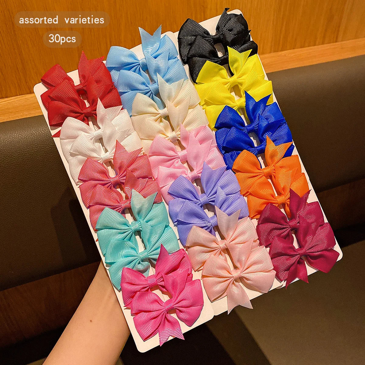 30 colored random bow fabric hair clips suitable for daily use as hair accessories Quick Pick Grocers