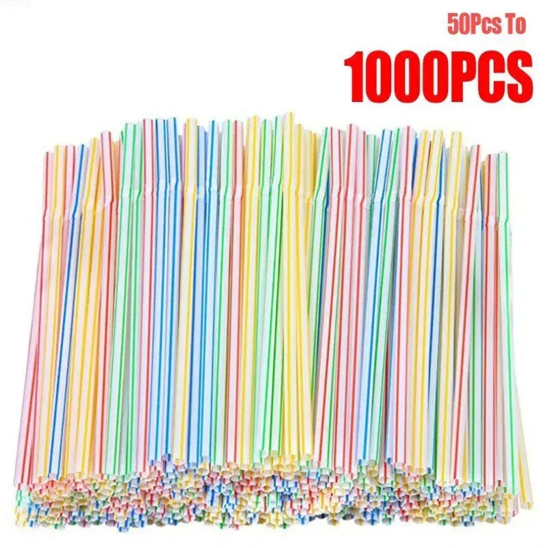 50-1000Pcs Multicolor Drinking Straws rietjes Milk Tea Bar Party Wedding Kitchen Home Accessories Beverage Black Straw Wholesale Econic Blanks