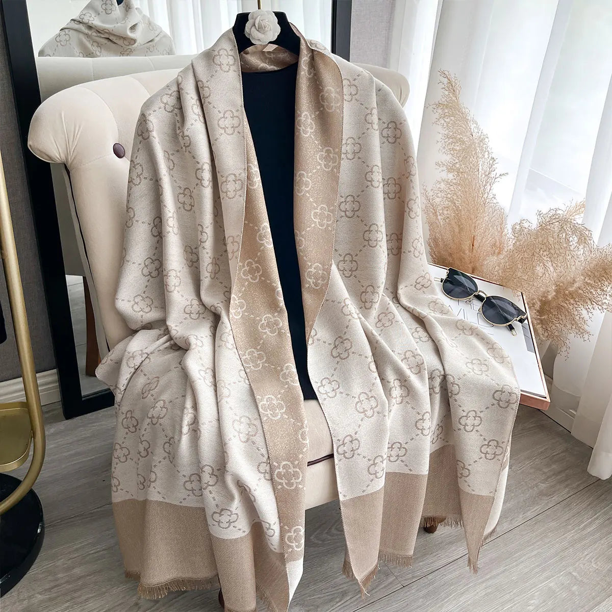 Elegant Ladies Muslim Hijab Golden Thread Scarves With Spring and Autumn Sun Protection Scarf Decoration Shawl Wrap Headscarf Quick Pick Grocers