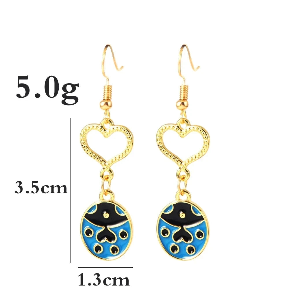 Anime JoJo Bizarre Adventure Drop Earrings Cosplay Props Kakyoin Noriaki Cherry Earrings Ear Clip Men Girl Jewelry Gift Econic Blanks