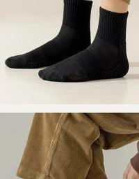 10pairs HLHYX Socks Men's Cotton Deodorant Winter Towel Bottom with Mid-tube White Stockings Thickened Sports Basketball Socks Quick Pick Grocers