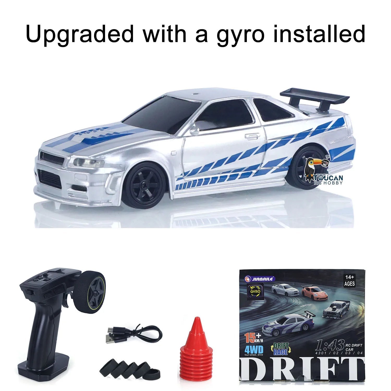 New RC Drift Car Upgraded Gyro 1/43 Racing RTR 4WD Four-wheel Drive High Speed Radio Control Model 2.4g Drift Race Car Mini Gift Econic Blanks