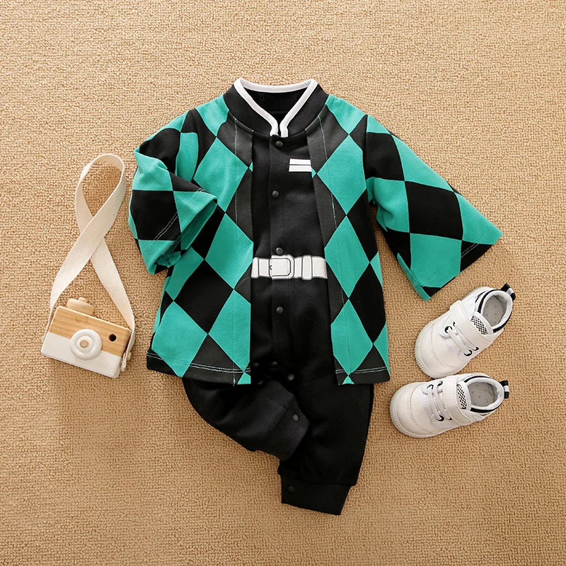 Newborn Baby Anime Cape Style Children Long Sleeve Cotton Bodysuit, Cute Kids Boys Girls Romper Econic Blanks