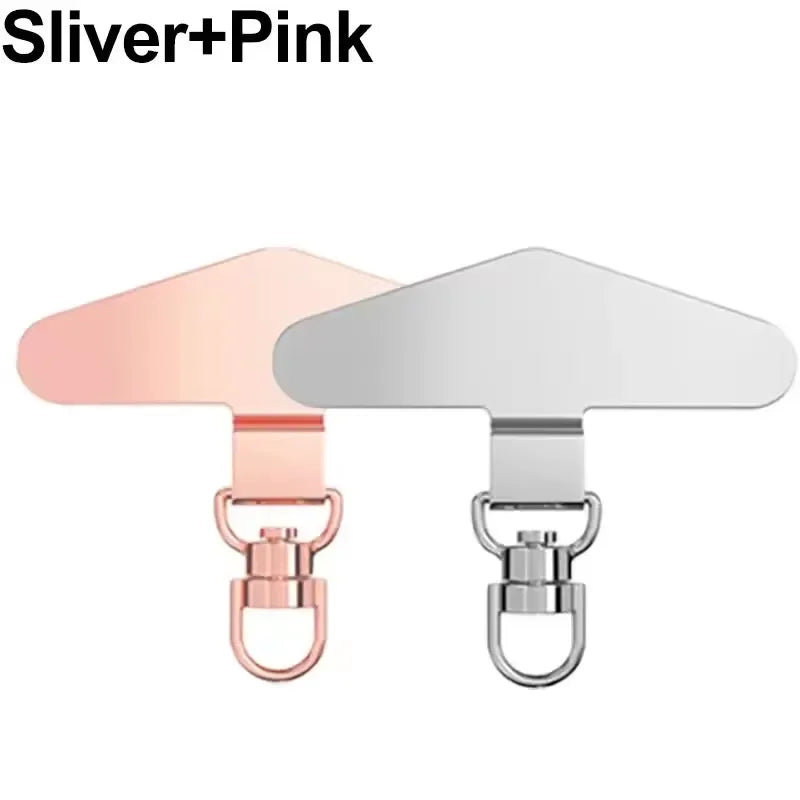 Anti-Lost Phone Lanyard Universal Replacement Connector Tether Tab Clip Metal Card Pad Adapter for IPhone Samsung Secure Fit Quick Pick Grocers