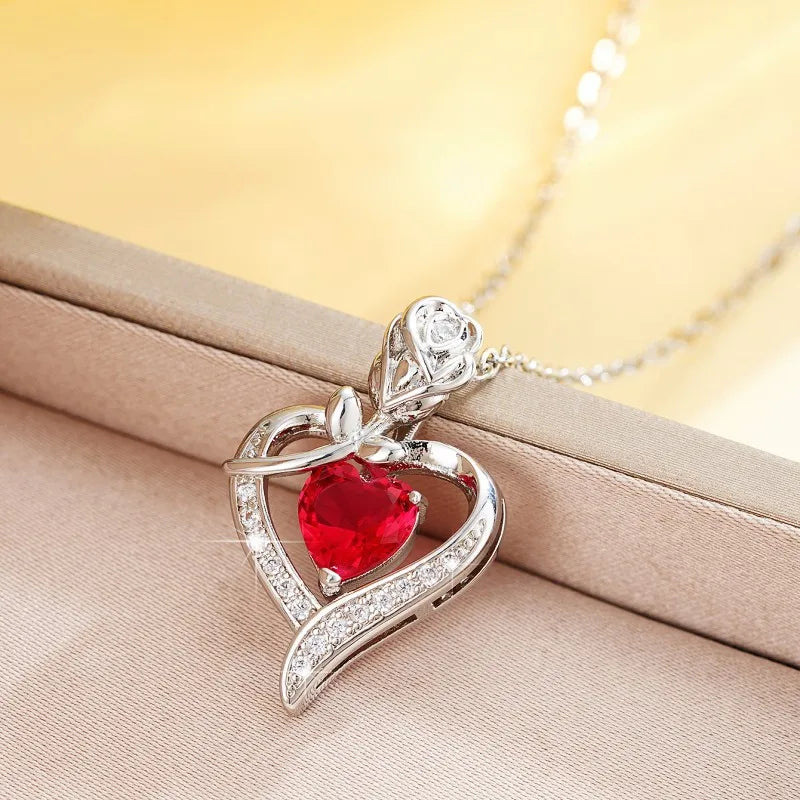 Elegant Style Heart shaped Pendant Necklace Hollow Design Mother's Day Gift Party Suitable for Best Friends Without Box Quick Pick Grocers
