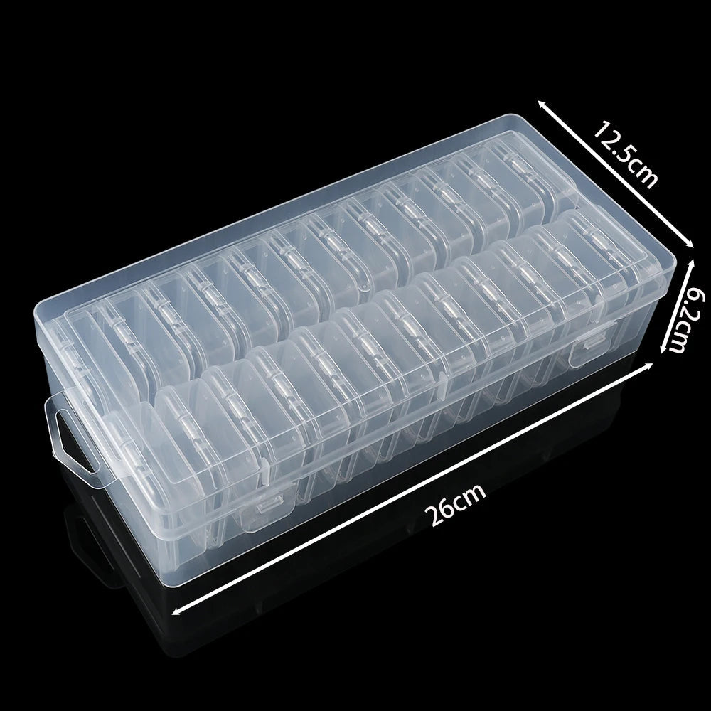 Bead Organizer Box 12/24/30Pcs Small Clear Plastic Bead Storage Containers with Hinged Lid for Storage Crafts Jewelry Organizer Purest Peak