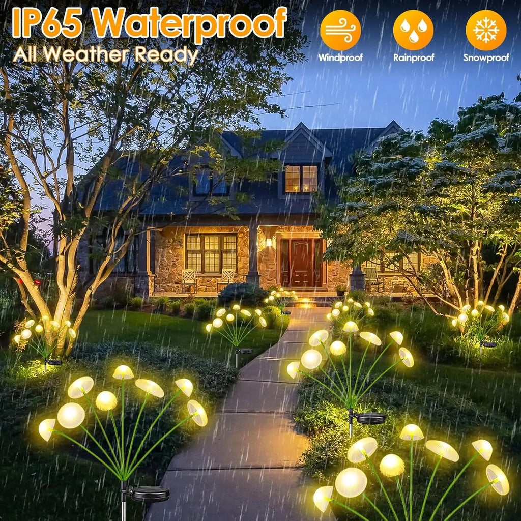 Solar Garden Lights Dual Mode LED Solar Mushroom Lights Waterproof Decor Yard Patio Pathway Jellyfish for Garden Ambiance Econic Blanks
