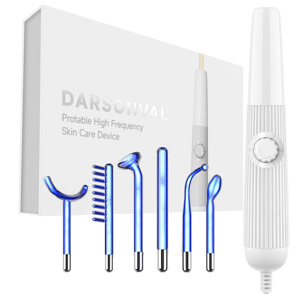 DARSONVAL Blue 6-in-1High Frequency Facial Machine For Hair Face Anti Aging Therapy Acne Tool Fusion Neon+Argon Wands Skin care Quick Pick Grocers