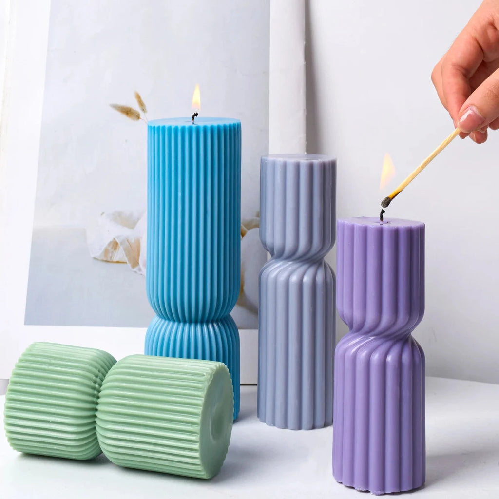 Nordic Style Cylindrical Candle Silicone Mold Aromath Candles Soap Making DIY Plaster Resin Craft Casting Molds Home Table Decor Econic Blanks
