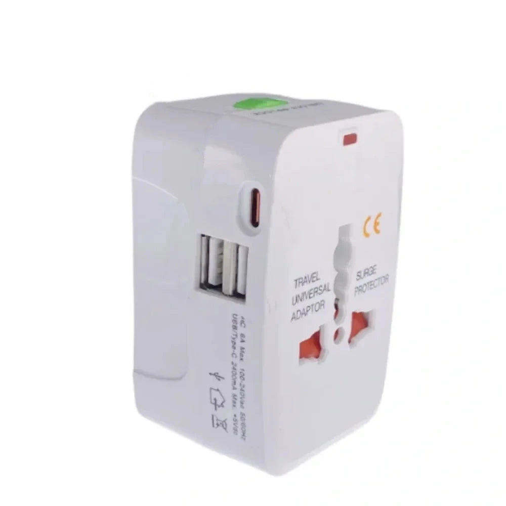 Protable AU US UK EU Converter All in One International Plug Adapter 2 USB Type C Ports World Travel AC Power Charger Adapter Econic Blanks