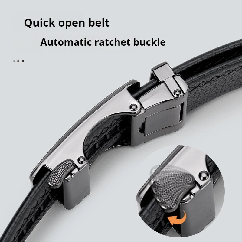 OYIFAN Men Belt Genuine Leather Belt for men Automatic belts Adjustable waistband Business belts 허리띠 Quick Pick Grocers