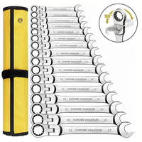 8pcs 72-Tooth Durable Ratchet Wrench Set Metric 8-19mm Multi-Function for Garage Home DIY Repair Maintenance Ideal Party Gift Quick Pick Grocers