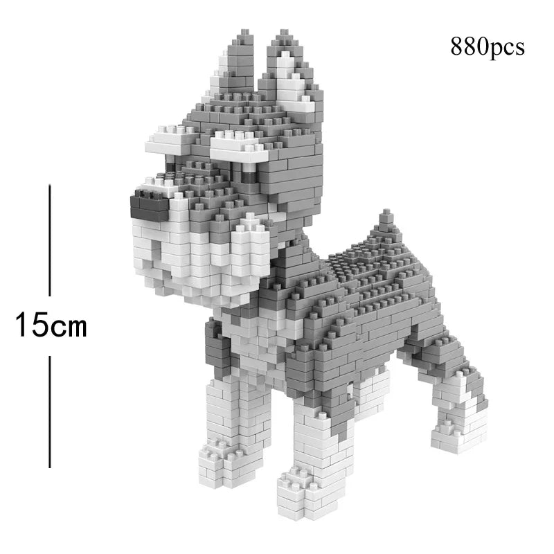 KNEW BUILT Dachshund Dog Model Mini Building Block Toy Set 9 Style for Pet Enthusiasts Teddy Hughes Corgi Collie Pet Style Brick Quick Pick Grocers