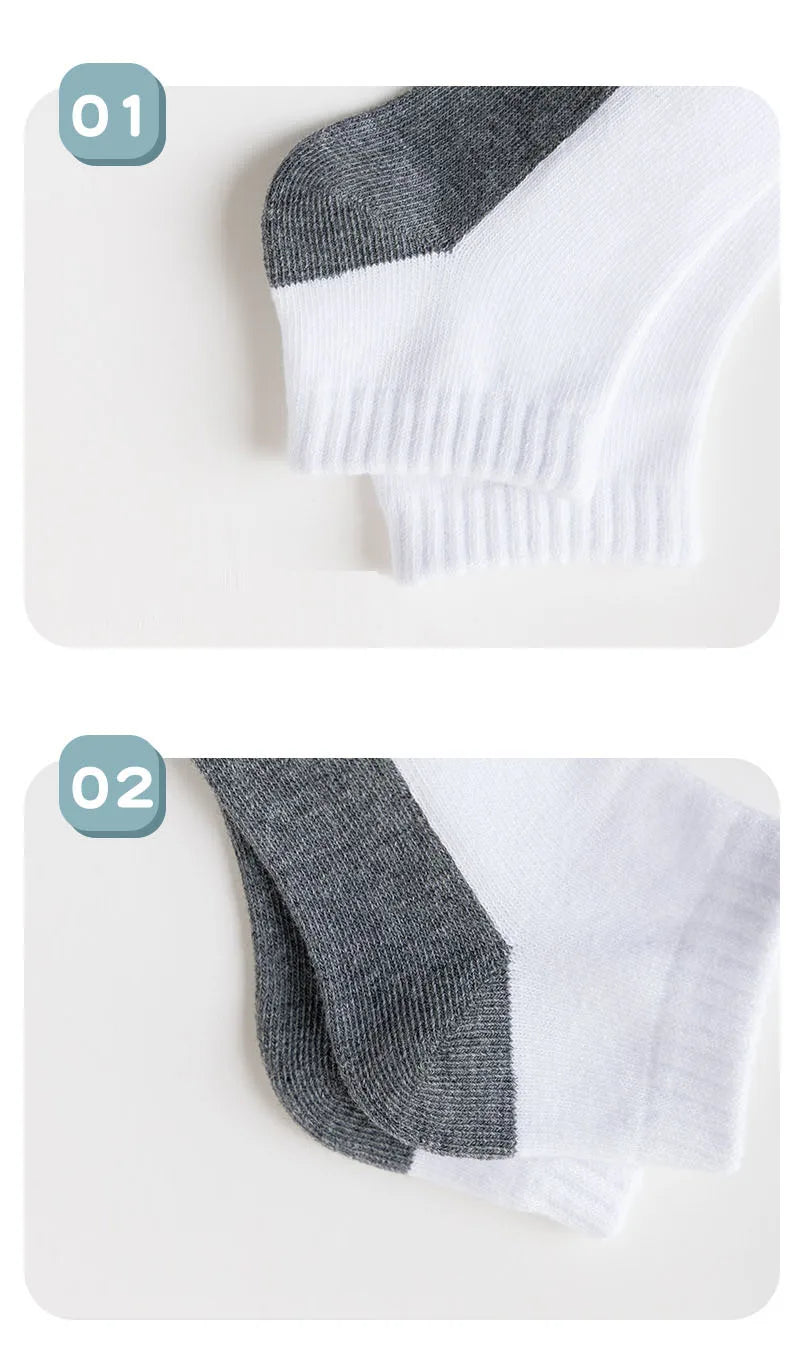 5 Pairs/Lot 2023 New Summer Children Socks Cotton Kids Fashion Black White Gray For 1-12 Years Teen Student Baby Girl Boy Socks Quick Pick Grocers