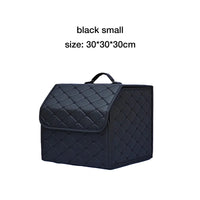 Car Trunk Organizer Box, Large Capacity, Auto Multiuse Tools, Storage Bag, Stowing, Tidying, Leather, Folding for Emergency Quick Pick Grocers