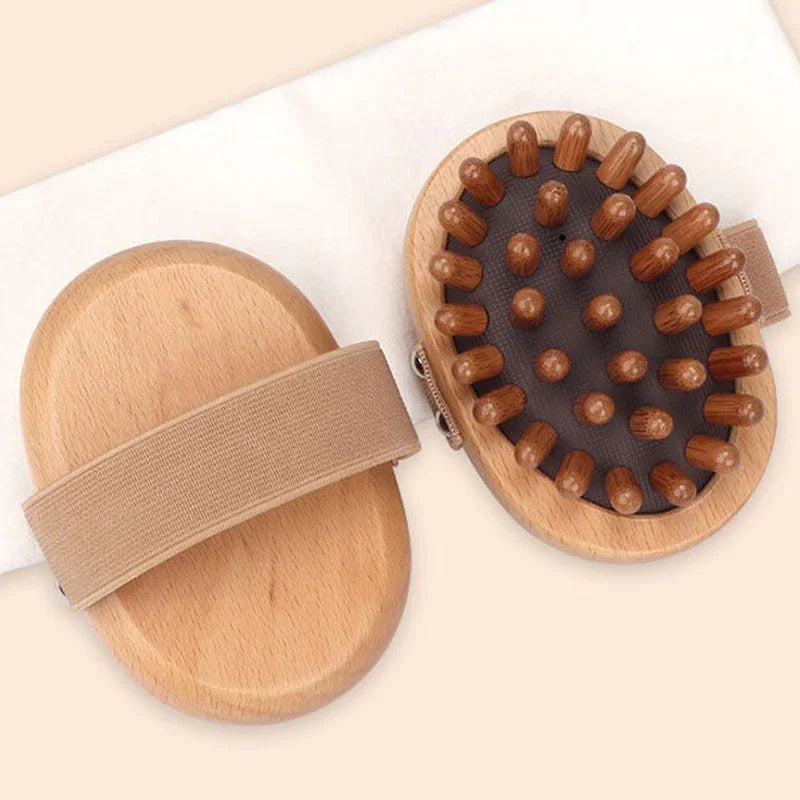 Body Anti Cellulite Brush Soothing Wooden Essential Oil Spa Air Cushion Massage Hair Comb Scalp Massage Brush Body Massager Quick Pick Grocers