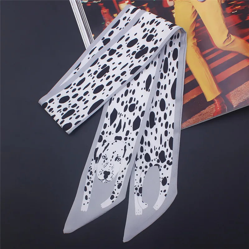 17 Colors Animal Print 2024 New Bag Skinny Silk Scarf For Women Luxury Brand Foulard Women Tie Fashion Head Scarves For Ladies Quick Pick Grocers