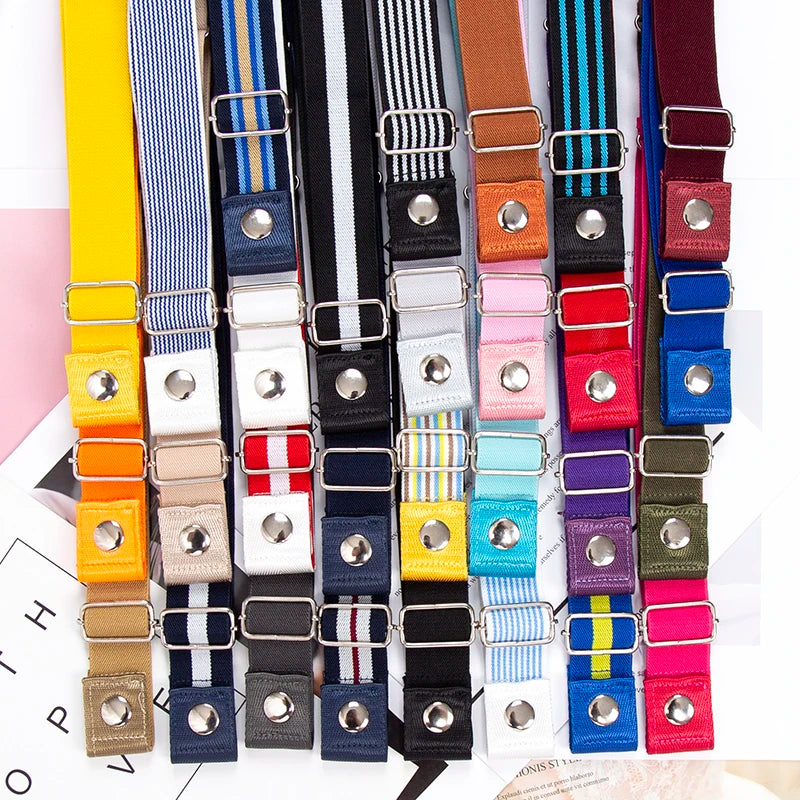 Elastic Belt Without Buckle Canvas Women Buckle Free Belt Ladies Jeans Pants Waist Lazy Belt Stretch No Buckle Invisible Belt Quick Pick Grocers