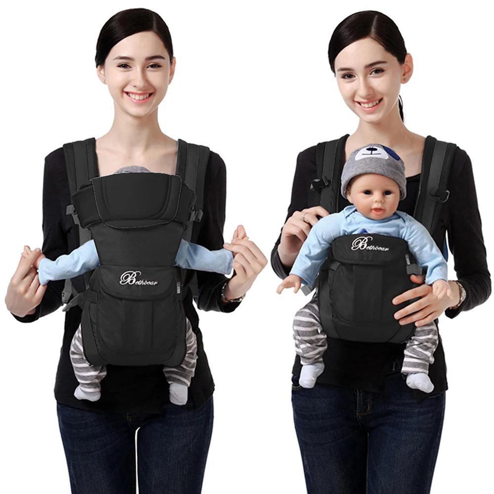Baby Sling Carrier, 4-in-1 Ergonomic Baby Backpack Carrier, Easily Adjustable Baby Carrier Newborn to Toddler Purest Peak