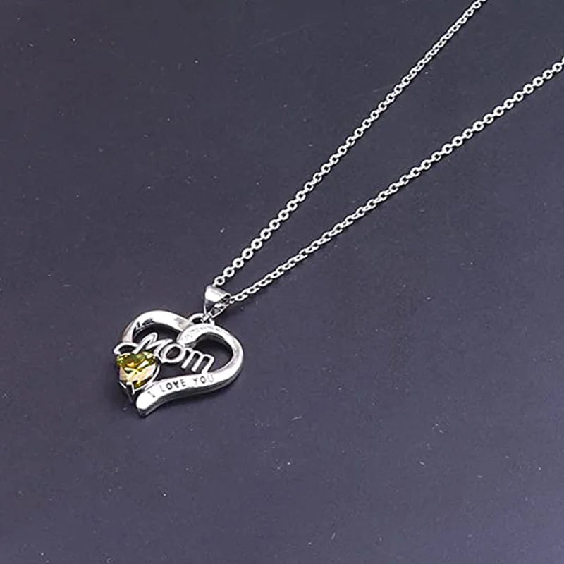 Huitan Silver Color Heart Pendant Necklace Female Anniversary Party Bright Zirconia Accessories Delicate Mom's Day Gift Jewelry Quick Pick Grocers