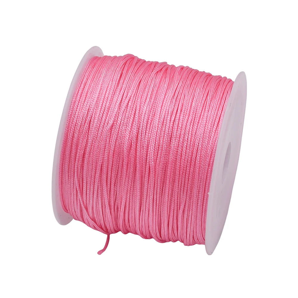50Yds 0.8mm Crafts Nylon Cord For Jewelry Making Beading Braided Nylon Satin String for Bracelets Rattail Trim Chinese Knot Econic Blanks