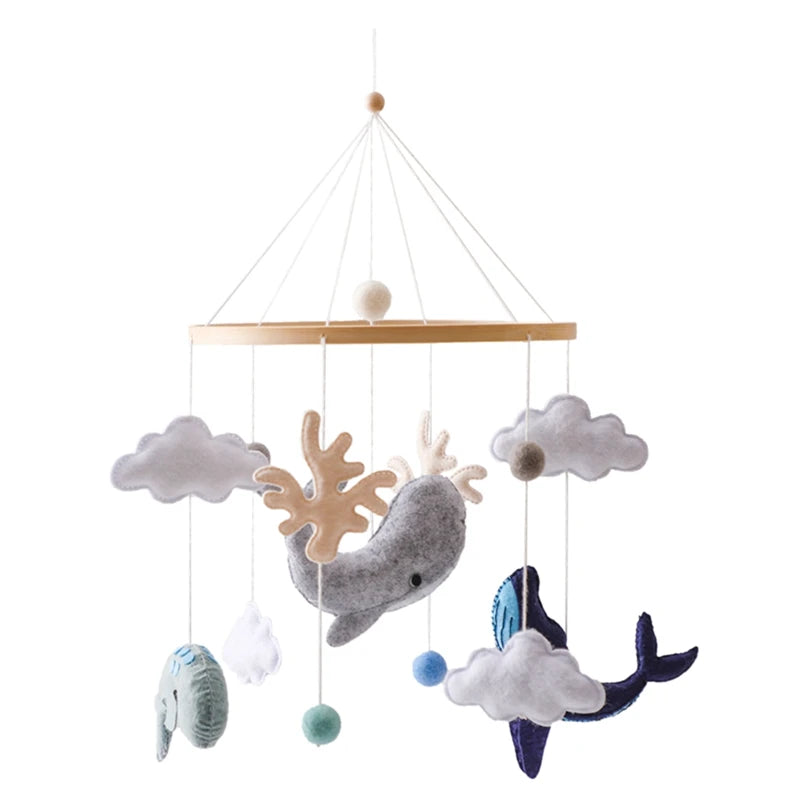 Crib Mobile Rattle Baby Wooden Bed Bell Baby Rattles Soft Felt Cartoon Bear Toys Crib Mobile Bed Bell Wood Toy Bracket Kid Gifts Purest Peak