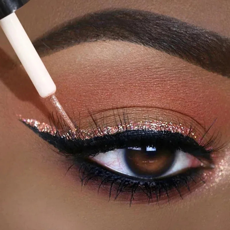 Diamond Shiny Eye Liners Eyeshadow Waterproof Silver Rose Gold Color Glitter Sequins Eyeliner Eye Shadow Makeup Beauty Cosmetics Purest Peak