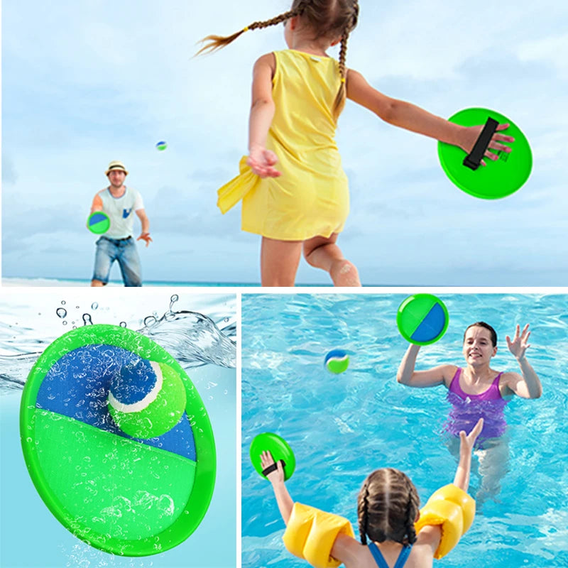 Children Sports Toys Toss & Catch Ball Sticky Balls Summer Outdoor Beach Toy Multiplayer Game Parent-child Interaction Gifts TMZ Quick Pick Grocers