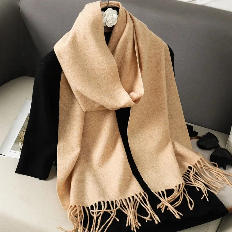 62Color Solid Women Winter Scarf Warm Thicken Cashmere Shawl Outdoor Fashion Luxury Tassels Pashmina Lady Wrap Windproof Scarves Econic Blanks