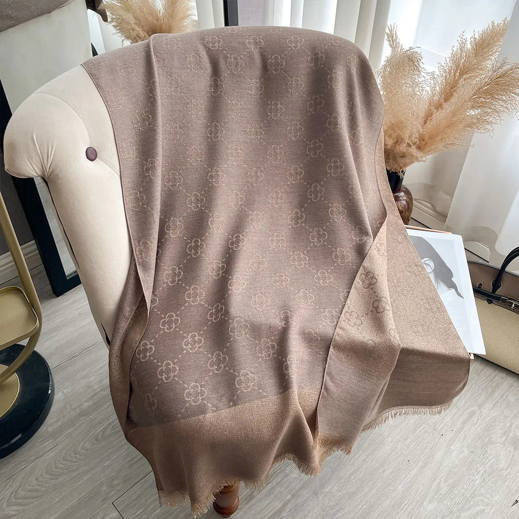 Elegant Ladies Muslim Hijab Golden Thread Scarves With Spring and Autumn Sun Protection Scarf Decoration Shawl Wrap Headscarf Quick Pick Grocers