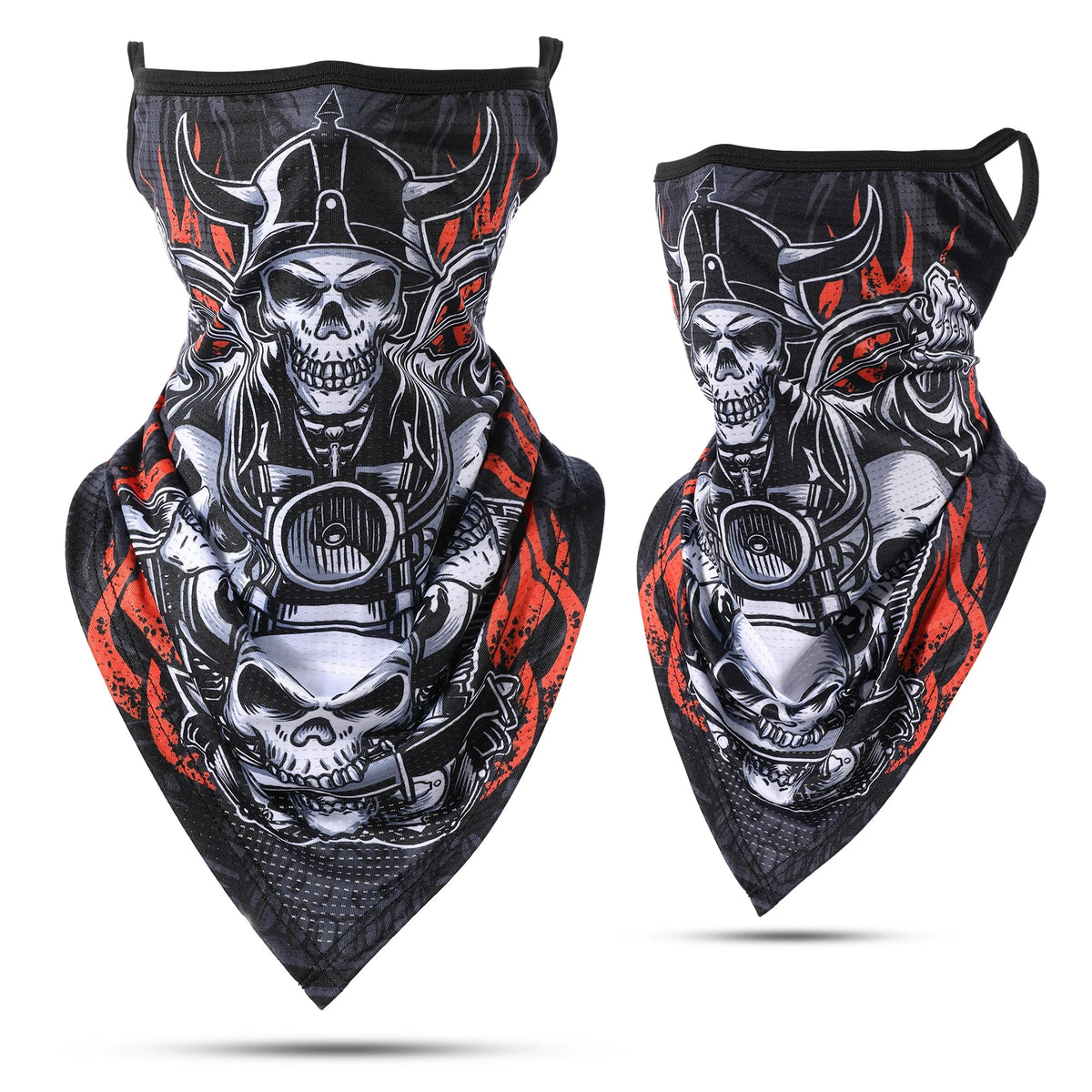 Skull Print Quick-drying Bandana Summer Scarf Breathable Half Face Cover Reusable Neck Gaiter Mask Sport Cycling Hiking Fishing Quick Pick Grocers