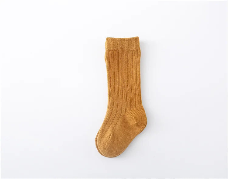 Lawadka 0-5Years Kids Boys Girls Socks Cotton Solid Striped Soft Baby Knee Long Children's Socks School Sport Baby Sock 12 Color Quick Pick Grocers