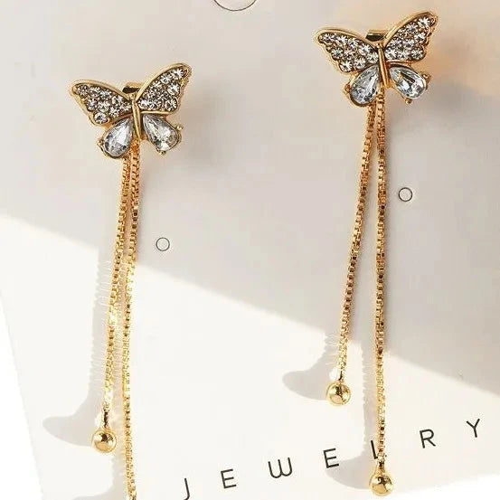 Simple Geometric Square Drop Earring For Women Korean Fashion Gold-color Line Long Tassel Dangle Earrings Party Jewelry Gift Econic Blanks